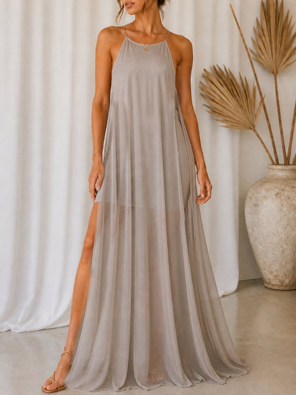 Show Me Your Mumu Maxi Dress Bridesmaid Gown Size 4 Gray Wedding Prom Formal